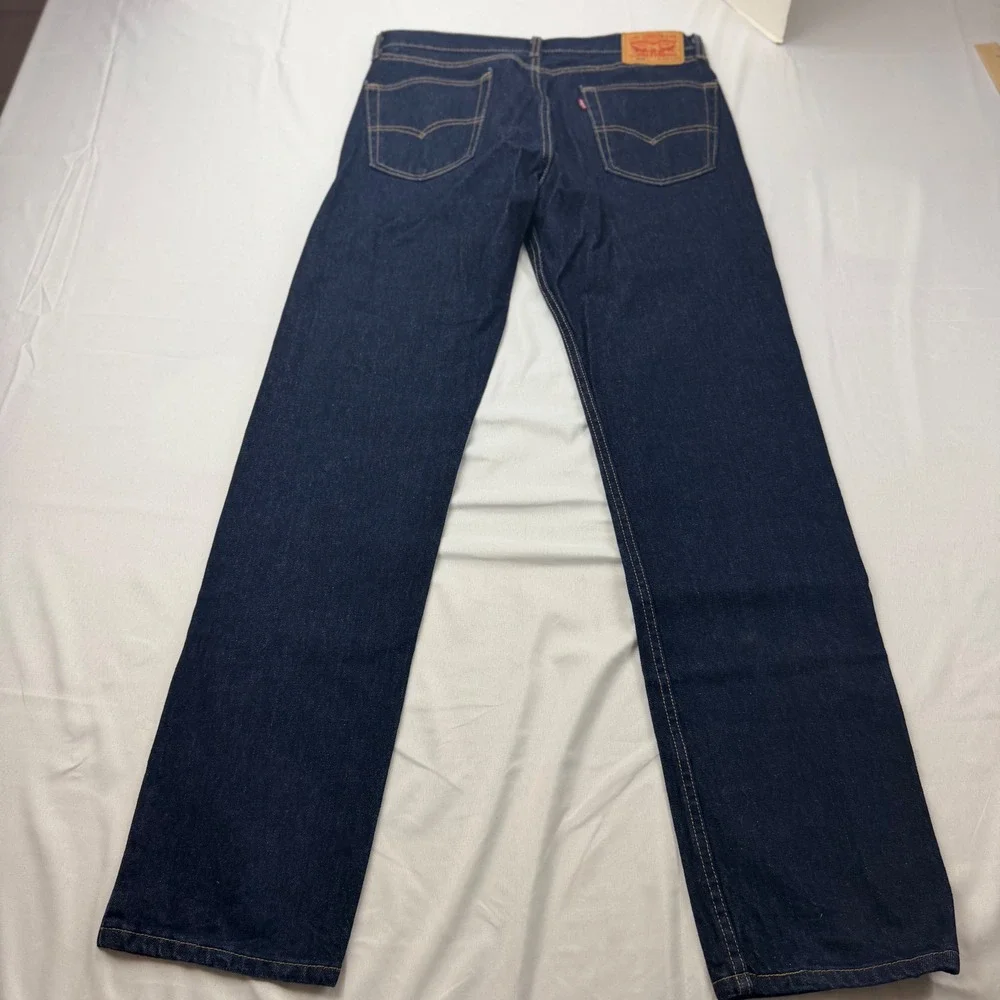 Levi's 501 Original Fit Jeans Men 34x34 Dark Wash Indigo Denim Straight Leg